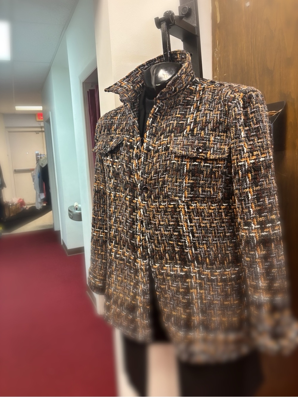 Sorel Multicolor Tweed Jacket in Brown, Black & Gold Accent
